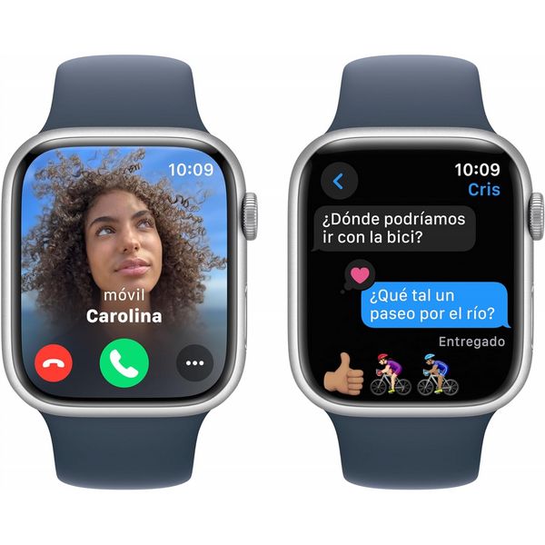 Refurbished Apple Watch S9 41mm Silver case, Blue Strap. Grade A