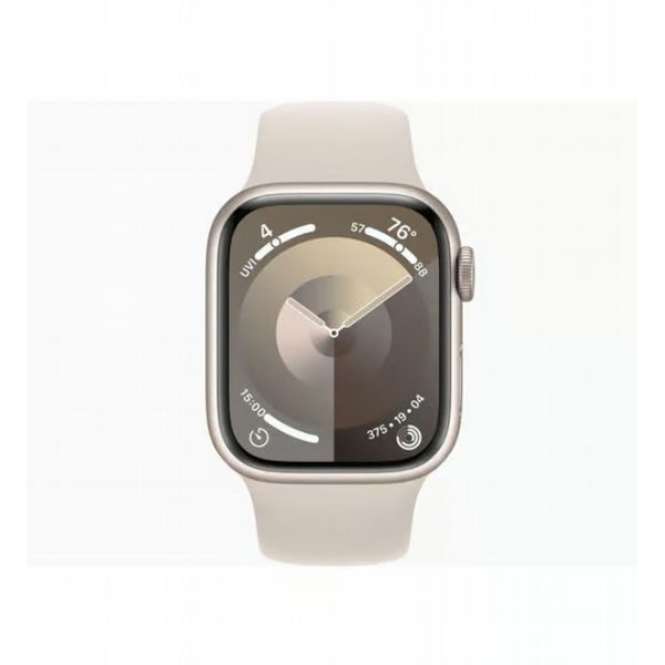 Refurbished Apple Watch S9 41mm Starlight case, White Strap. Grade A