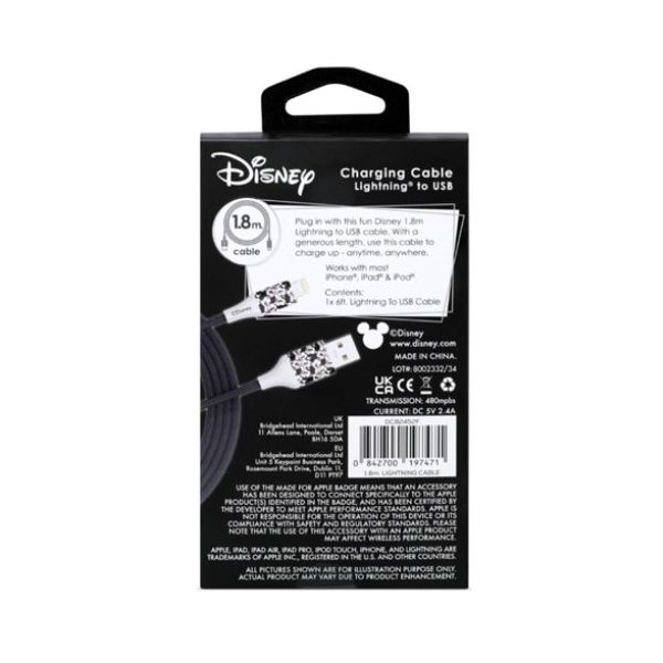 Disney Mickey 6ft MFI Lightning cable