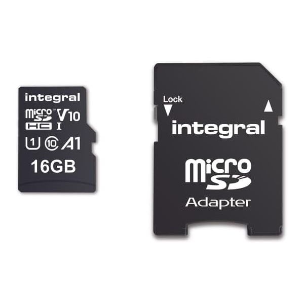 Integral 16GB MicroSDHC UHS-I U1 V10 Memory Card, 100MB/s Read