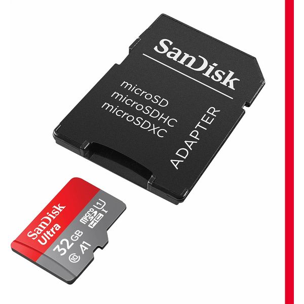 Sandisk 32GB Ultra MicroSDHC Memory Card, Class 10 A1 UHS-I U1 120MB/s Read