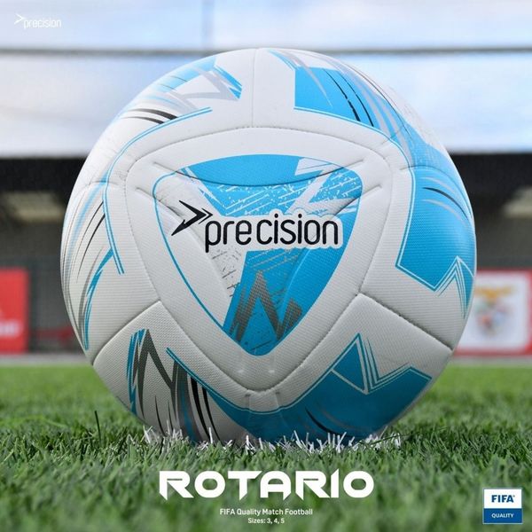 Precision Rotario FIFA Quality Match Football White/Cyan/Black/Silver - 5