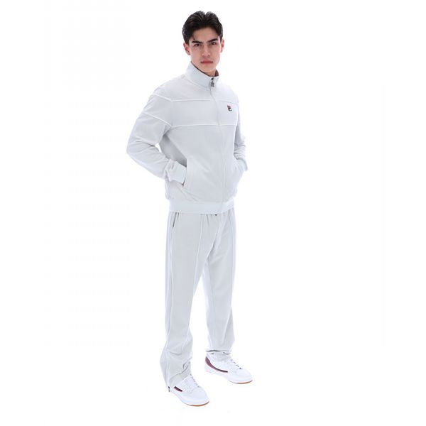 FILA FIO MENS VELOUR STRAIGHT LEG JOGGER WITH SIDE ZIP-DAWN BLUE/WHITE