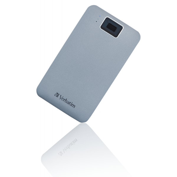 Verbatim Executive Fingerprint Secure Hard Drive USB 3.2 Gen 1 USB-C 2TB Grey 53653