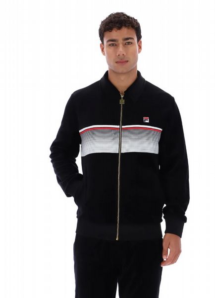 FILA MENS MALAKAI TRACK TOP WITH PRINTED STRIPES -BLACK