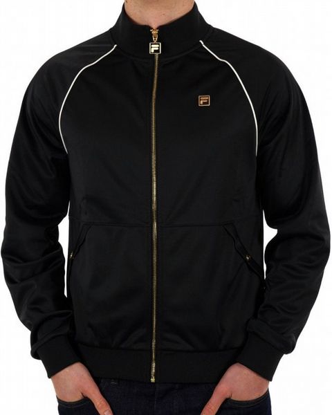 FILA TRISTAN TRACK TOP WITH PIPING DETAIL MENS - BLACK
