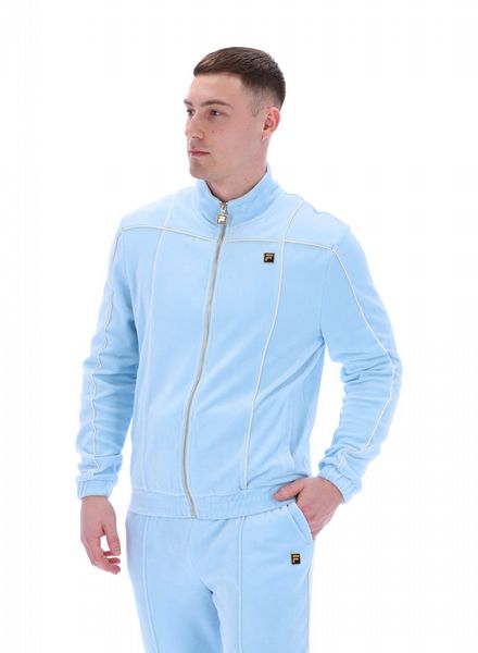 FILA MENS NICHOLS VELOUR TRACK TOP WITH SPIRAL PIPING SUMS/EGRET
