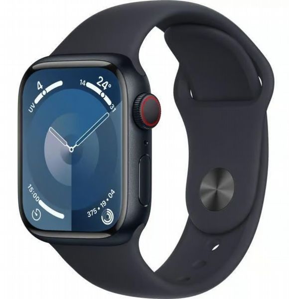 Refurbished Apple Watch S9 41mm Midnight case, Black Strap. Grade A