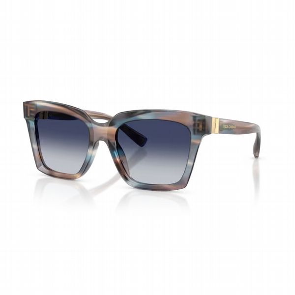 Dolce & Gabbana Striped Blue Frame With Grey Gradient Blue - Size Medium