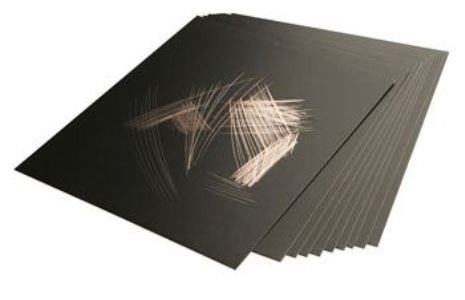 Essdee Scraperfoil Black coated Goldfoil: 305x229mm pack of 10 sheets