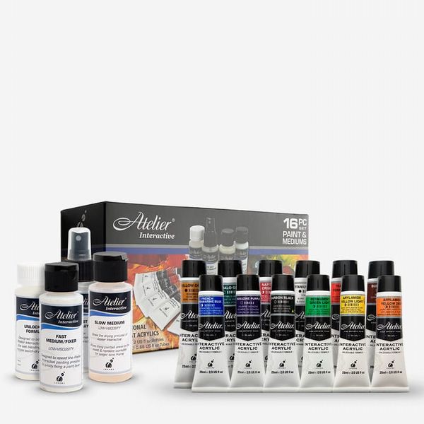  Atelier : Interactive : Artists' Acrylic Paint : 20ml : Set of 12 : Plus 4...