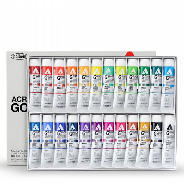 Holbein : Acrylic Gouache : 20ml : Set of 24
