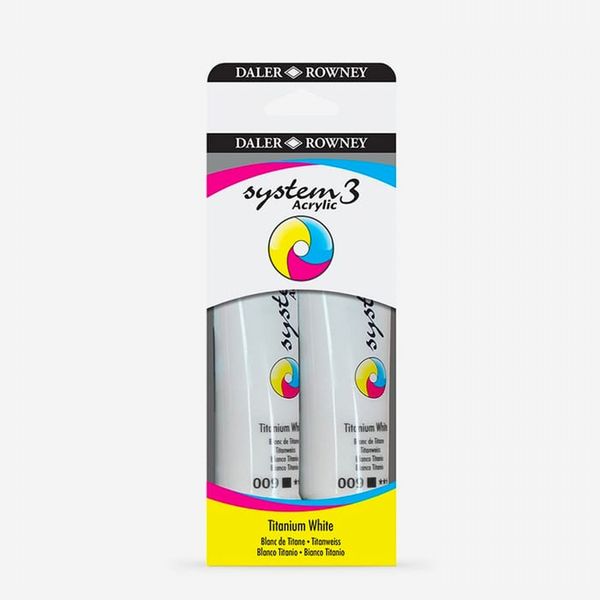Daler-Rowney : System3 : Acrylic Paint : 150ml : Titanium White Set of 2