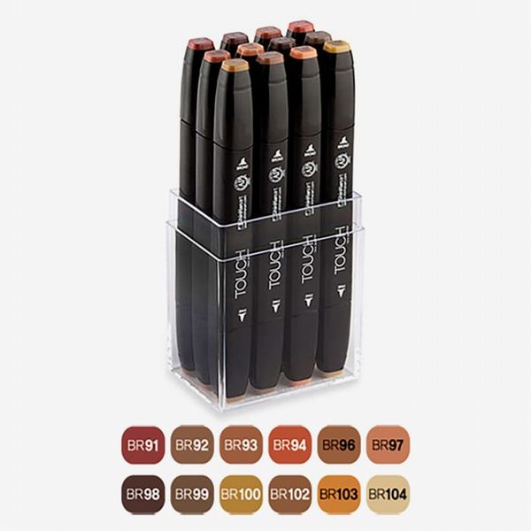 ShinHan : Touch Twin 12 Marker Pen Set : Wood Colors